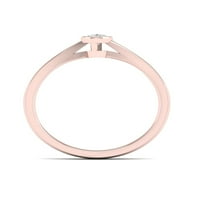 Prsten za obećanje pasijansa od ružičastog zlata od 10 karata s dijamantom u obliku kruške od 15 karata