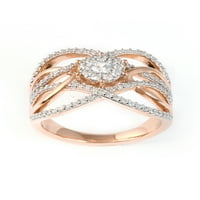 Imperial 10k ružičasto zlato ct tw dijamantski modni prsten