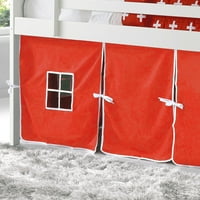 Kućni i uredski dizajn Dizajn dvostrukih potkrovlja u bijeloj boji s crvenim platnenim šatorom