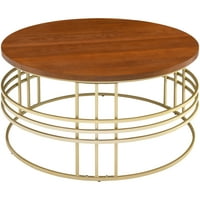 Stolić za kavu & pojačalo; drveni stol sa zlatnom podlogom