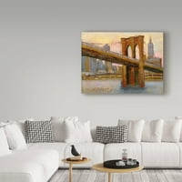 Zaštitni znak likovna umjetnost 'Brooklyn Bridge Water' platno umjetnost Hall Groat II