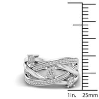 1 4CT TDW Diamond S sterling srebrni križni prsten
