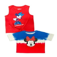 Minnie Mouse Girls Twist prednje grafičke majice i tenk, 2-pack, veličine 4- & Plus
