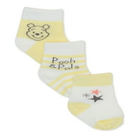 Disney Baby želi + Dreams Winnie Pooh Boys and Girls Unise čarape, 3-Pack, Veličine 0 mjeseci