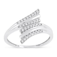 1 10CT TDW Diamond 10k Modni prsten od bijelog zlata