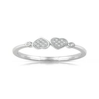 1 20CT TDW Diamond 10K White Goldheart Twins Ring