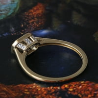 Imperijalno žuto zlato pozlaćeno sterling srebro 1 10CT TW dijamantski klaster osmerokutni halo obećanje prsten
