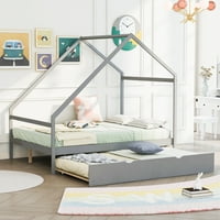 Kućni krevet u punoj veličini za djecu i malu djecu, Aukfa Wood Full Platform Okvir s nosačem, kućni okvir kreveta,