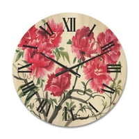 Dizajnirati 'drevna ljubičasta azaleja cvijet' Tradicionalni drveni zidni sat