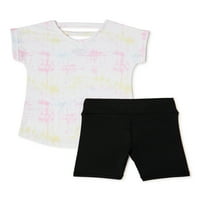 2-dijelna aktivna majica za djevojčice i biciklističke kratke hlače veličine 4-16