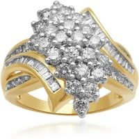 Carat T.W. Dijamantni 10KT žuto zlato modni prsten klastera