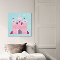 Wynwood Studio Fantasy and Sci -Fi Wall Art Canvas Otisci Petite Castle Fairy Tales - Pink, Plava