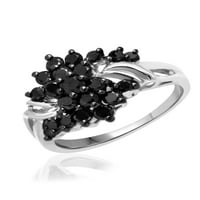 Jewelersclub 0. Sterling Silver 1. Carat Crni dijamantni prsten za žene