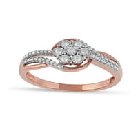 Imperial 10k ružičasto zlato 1 6CT TDW Dijamantni klaster Bypass prsten za žene
