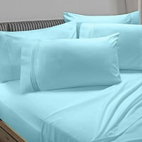 Set posteljine s dodatnim jastučnicama, plahta s dubokim džepovima, mekana mikrovlakana, hipoalergena, hladna