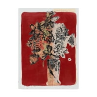 Zaštitni znak likovna umjetnost 'buket crvena pozadina' platno umjetnost Maria Pietri Lalor
