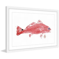 Crvena riba uokvireni tisak slikarstva