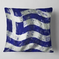 Dizajn zastava Grčke - suvremeni jastuk za bacanje - 18x18