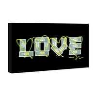 Wynwood Studio tipografija i citati zidne umjetničke platnene otiske 'Dollar Love' Ljubavni citati i izreke - zelena,