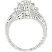 Carat T.W. Dijamant 10kt bijelo zlato modni desni prsten
