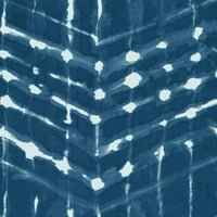 Monroe Blue Zig Zag uzorak geometrijski set od 6 -komadićnog kreveta - pun