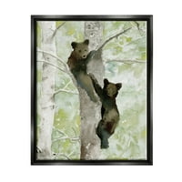 Stupell medvjedini penjački stablo prirode životinje i insekti slikaju crni plutarni uokvireni umjetnički print