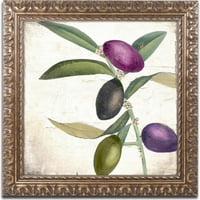 Zaštitni znak likovna umjetnost Olive Branch II Canvas Art by Color Pekara, zlatni ukrašeni okvir