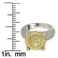 Prsten u obliku žutog kamena od sterling srebra s kubičnim cirkonijem