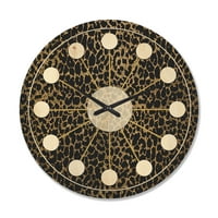 DesignArt 'Leopard Fur Safari uzorak III' Moderni zidni sat iz sredine stoljeća