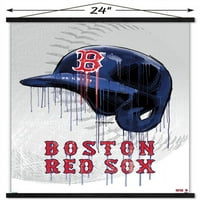 Boston Red SO - Poster za kaciga s kacigom s magnetskim okvirom, 22.375 34